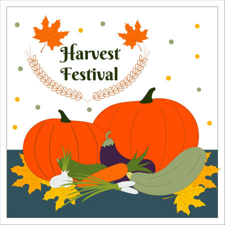 Vector set of vegetables for the harvest festivalのイラスト素材