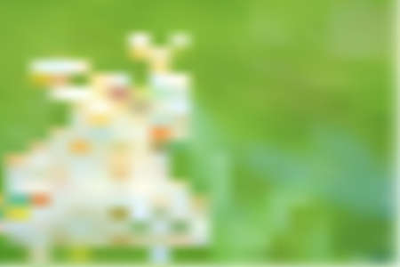 Vector blurred background. Summer meadow with white wildflowers.のイラスト素材