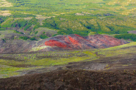 Majestic fresh nature in Russia. Mountain peaks and plains. Summer. Tourism, mountaineering, travel rest.の写真素材