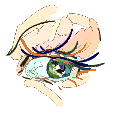 Eye makeup. The art style, brush strokes.のイラスト素材