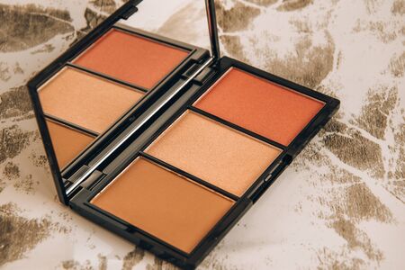 Professional make-up cosmetics, dry shiny powder, highlighter Beauty concept, shadow, toneの写真素材