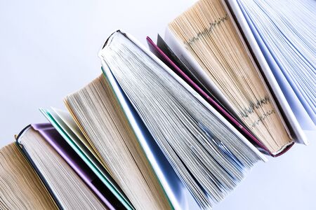 Stack of old book education concept background, many books piles with copy space for text, Book...