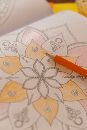 Mandalas antistress page to combat stress. Relaxing hobby mental wellbeing and art therapy....