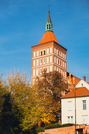 Olsztyn Poland October 2022 Famous tourist attraction architecture travel destinations in Olsztyn. Street of Old Town Hall on the Market Square.のeditorial素材