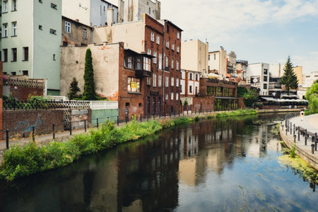 Bydgoszcz, Poland August 2022. View of City of Architecture famous popular tourist attraction travel destination Bydgoszcz near Brda River. Museums and monuments The largest city in the Kuyavian-Pomeranianのeditorial素材