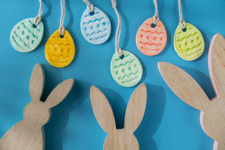 Do it yourself air dry clay crafts for Easter holiday. Decoration gift idea Handmade children craft....