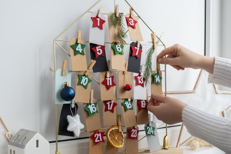 Step by step instruction of making handmade Christmas advent calendar. Creative craft homemade...