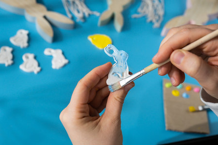 Master class of coloring Children air dry clay activity handicraft idea. DIY process step by step...