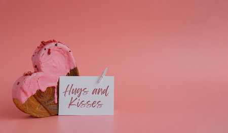 Birthday Valentines day HUGS AND KISSES wishes saying caption on greeting card Delightful...