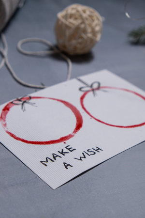 Christmas balls Sustainable Christmas preparation Diy process of making handmade greeting cards....