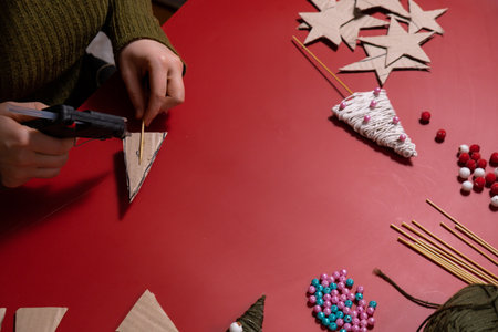 Rope Christmas tree Gift Christmas idea. Do it yourself instruction eco-friendly decoration. Making...