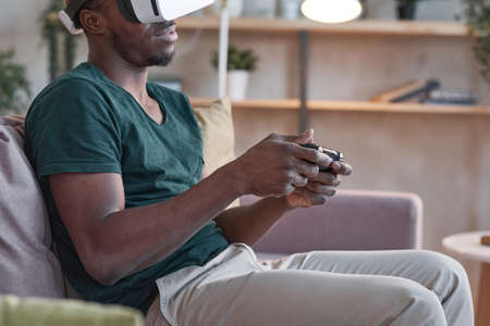 Man with virtual reality device