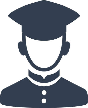 Occupation avatars in black and white style. Avatar Worker doorman Monochrome Icon line Artのイラスト素材