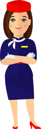 Stewardess Avatar in Flat Styleのイラスト素材
