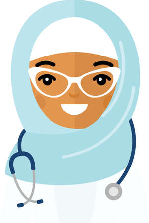 Vector Illustration of Avatar Doctor with Stethoscope.のイラスト素材
