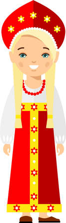Russian man dressed in national costumes.のイラスト素材
