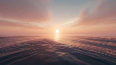 Beautiful sunset over the sea. Seascape. 3d renderの素材