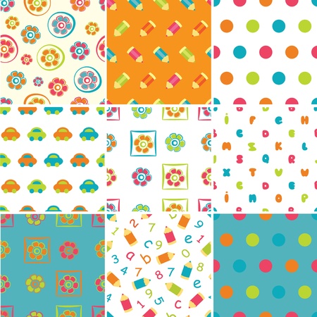 Set of baby seamless patternsのイラスト素材