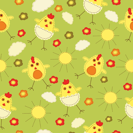 kid Easter seamlessのイラスト素材