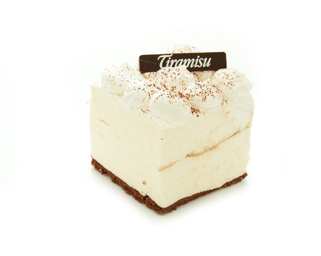 cake Tiramisu isolated over whiteの写真素材