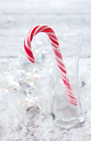 Christmas background with lollipop cane の写真素材