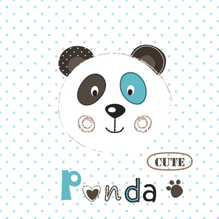 Vector  illustration with cute panda and graphic elements for baby shower, t-shirt design, greeting cardのイラスト素材