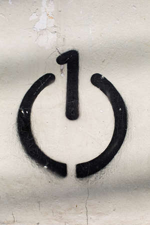 Sign the power button as graffitiの写真素材