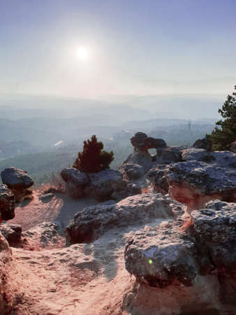 Moonscape - Skyline View of the valley in the day light. Russia. Kislovodsck.の写真素材