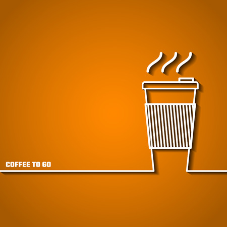 Vector Illustration of Coffee Outline concept for Design, Website, Background, Banner. Coffe beans Element Template for you Restaurant Menu or Infographic. Hot cup Cofee to go outside.のイラスト素材
