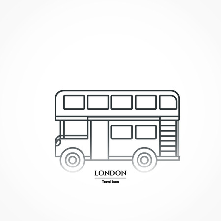 Illustration of London Double Bus Icon Outlineの写真素材