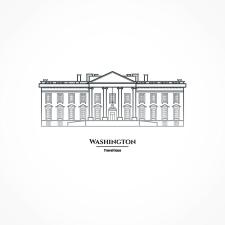 Illustration Outline - Washington United States White Houseのイラスト素材
