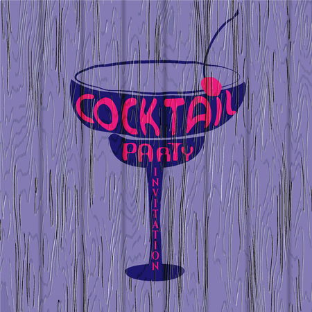 Illustration of Cocktail Party Lettering for Designのイラスト素材