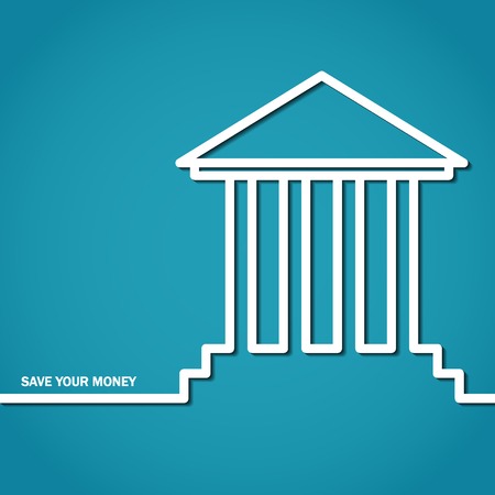 Illustration of Outline Bank for Designのイラスト素材