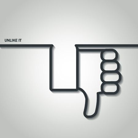 Illustration of thumbs down Icon Outlineのイラスト素材