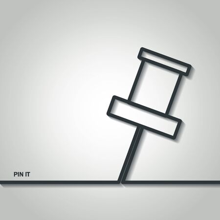 Illustration of Push Pin Outline for Designのイラスト素材