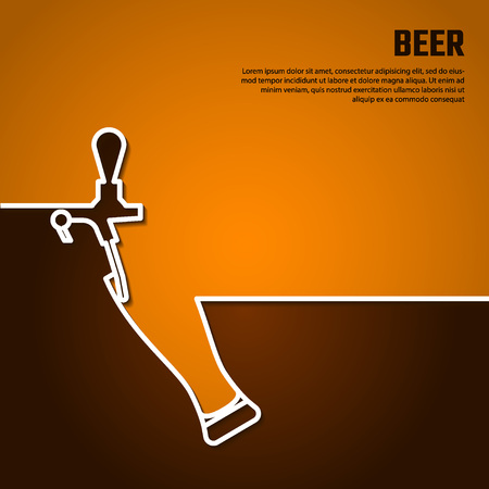 Vector Illustration Of Beer By Line For Design Website