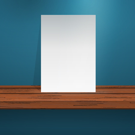 Vector Illustration of mock up paper on shelf for Design, Website, Background, Banner. Element Templateのイラスト素材