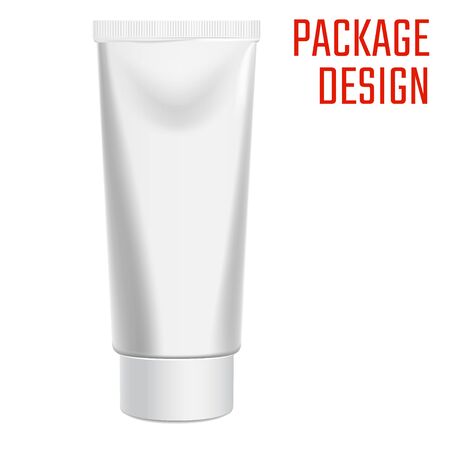Vector Illustration of realistic cream tube for Design, Website, Background, Banner. Mock up Template for your brand presentationのイラスト素材