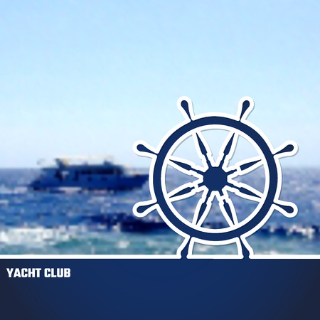Vector Illustration of Yacht Club Outline for Design, Website, Background, Banner. Sea and Ocean Travel Element. Sport and Holiday Templateのイラスト素材