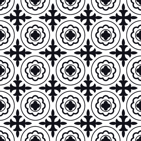 Vector Illustration of Moroccan tiles Seamless Pattern for Design, Website, Background, Banner. Element for Wallpaper or Textile. Middle Ages Ornament Texture Templateのイラスト素材