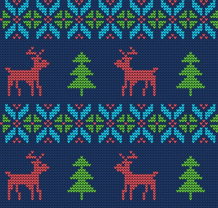 Vector Illustration of Ugly sweater seamless Pattern for Design, Website, Background, Banner. Merry christmas Knitted Retro cloth with Snowflake Element Templateのイラスト素材