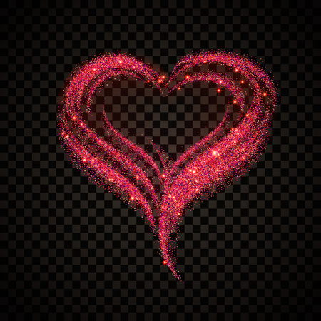 Vector Illustration of Valentine's day card for Design, Website, Banner. Heart Element Template for Shiny Pink Love Valentine or Invitation to Marriage. On transparent backgroundのイラスト素材