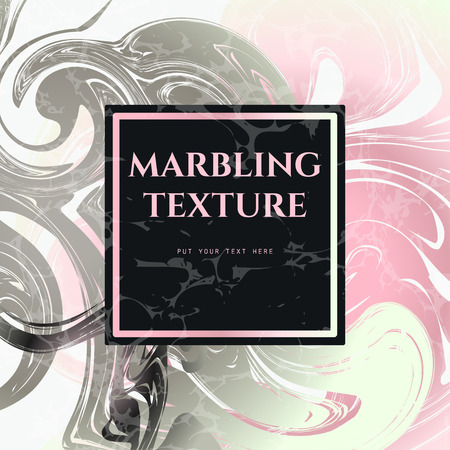 Vector Illustration of Marbling Texture  for Design, Website, Background, Banner. Ink Liquid Element Template. Watercolor Pattern. Pink, White, Silver, Grey greeting cardのイラスト素材