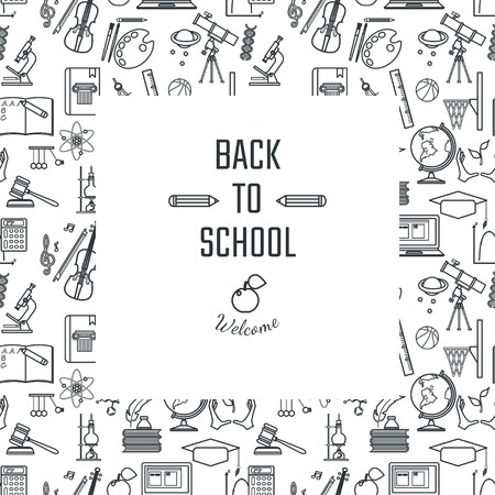 Vector Illustration Of Outline School Subject Icon For Design