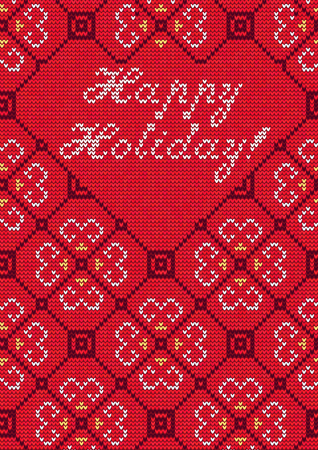 Vector Illustration of Knitted Sweater Greeting card for Design, Website, Background, Banner. Christmas Flyer Template. Holiday Winter Poster.のイラスト素材