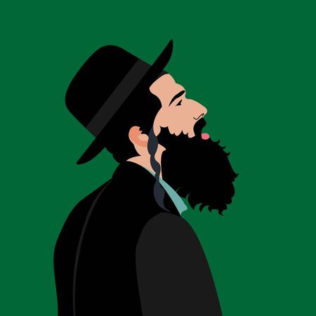 Traditional Jewish man, rabbi.のイラスト素材