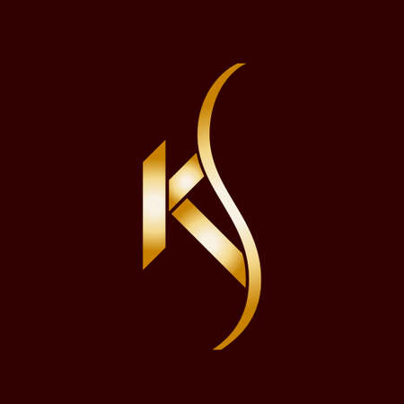Vector design with the KS initial letters in gold color.のイラスト素材