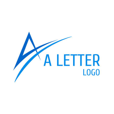 Letter A Logo with Swoosh.のイラスト素材