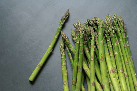 green asparagus scattered, green vegetables, edible crops