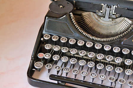 typewriter, typewriter keys, letters, alphabet, vintage, retro, black typewriter equipment